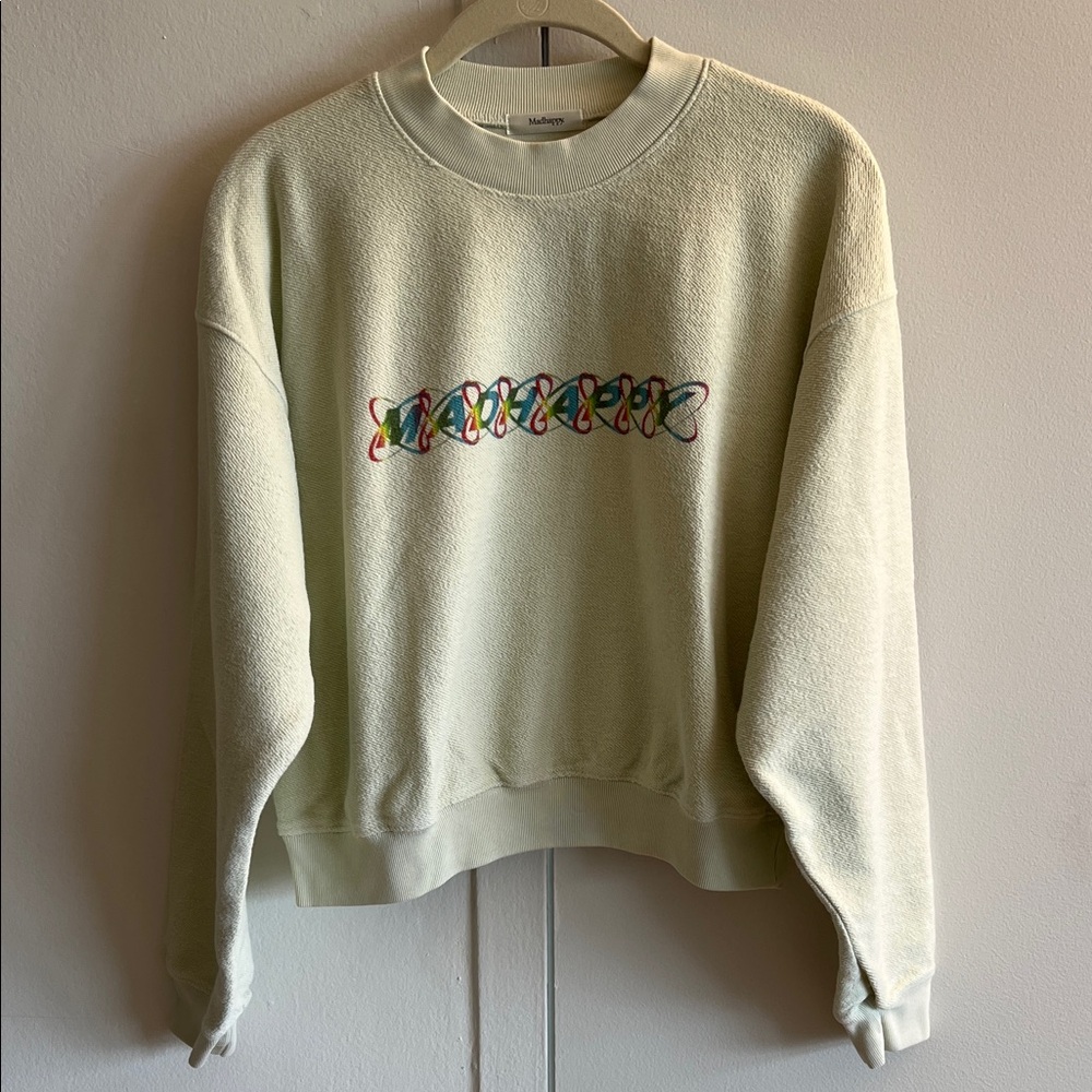 Stussy Cream Sweater with Multicolor Design